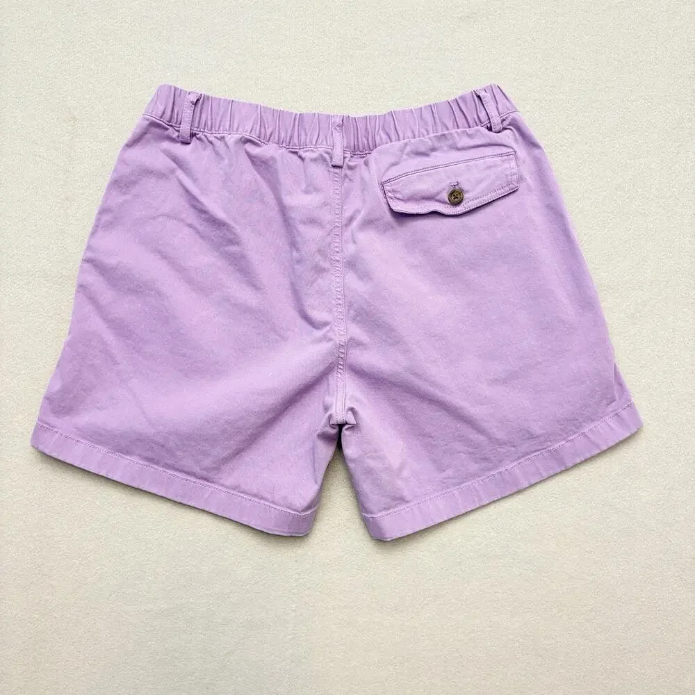 BearBottom Shorts Stretch Elastic Waist 5.5” Chino Shorts (2) Purple Teal Size L